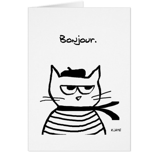 Cartão O gato irritado é tão muito francês (Frente)
