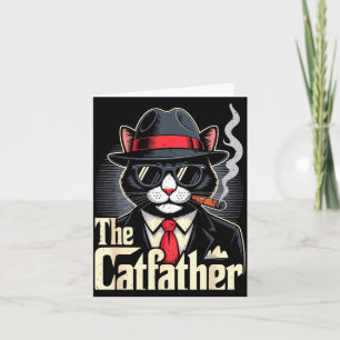 Cartão O gato pai smoking gato pai feliz dia dos pais pre