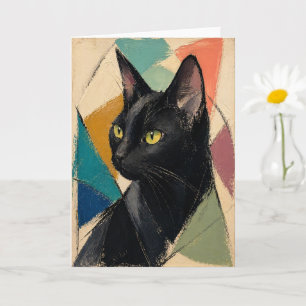 Cartão O Gato Preto Abstrato