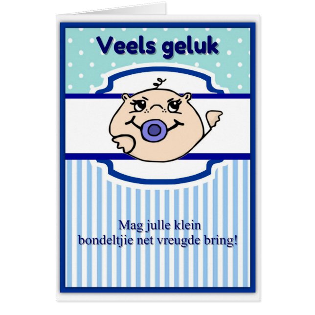 Cartão O geluk de Veels encontrado morre vreugde do (Frente)