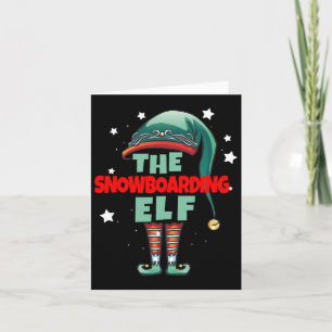 Cartão O Gnome Natal do Snowboard Pajama - Snowboar