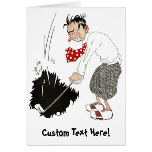 Cartão O golfe do vintage ostenta o humor, jogador de