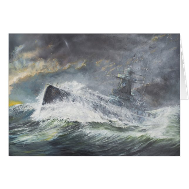 Cartão O Graf Spee entra Oceano Índico o 3 de novembro (Frente Horizontal)