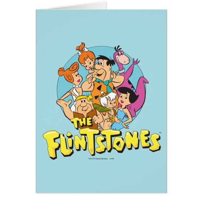 Cartão O Gráfico da Família Flintstones e Rubbles (Frente)