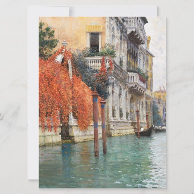 Cartão O Grande Canal em Veneza (por Vincenzo Caprile) (Frente)