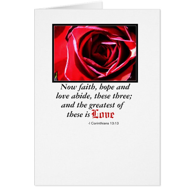 Cartão O grande destes é amor (Frente)