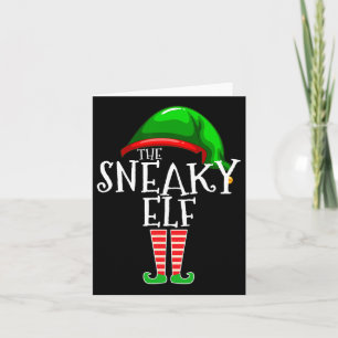 Cartão O Grupo Elf Sneaky Correspondendo ao Natal da Famí