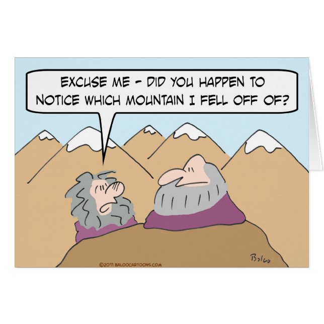 Cartão o guru caiu a montanha (Frente Horizontal)