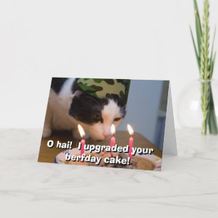 Cartão O hai!  I upgraded your berfday cake