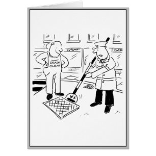 Cartão O Homem-Lupa Ajuda na Limpeza do Drain