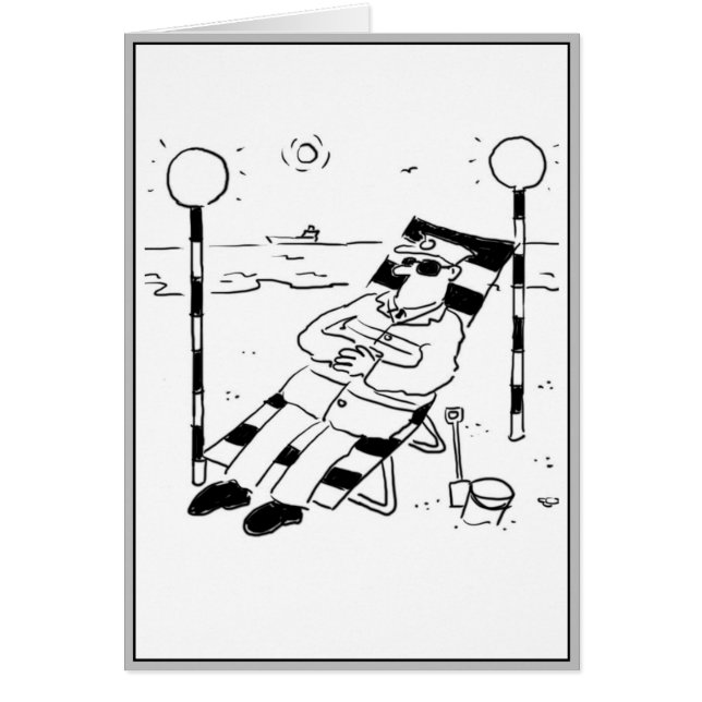 Cartão O Homem-Lupa-Lupa está tomando banho de sol. Surre (Frente)