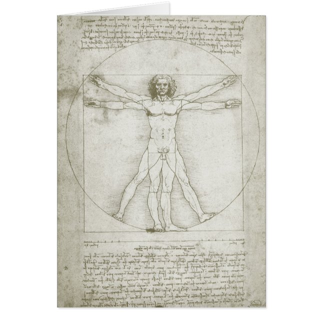 Cartão O Homem Vitruviano de Leonardo da Vinci (Frente)