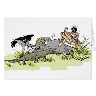 Cartão O homo Floresiensis vai caçar