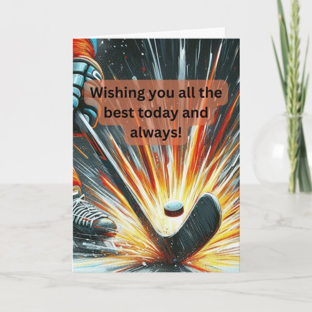 Cartão O Hóquei no Gelo Deseja Slapshot! (Frente)