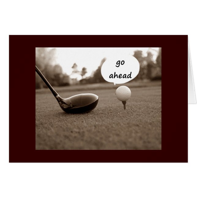 CARTÃO O HUMOR DE GOLFER AO RODAR "50" (Frente Horizontal)