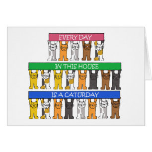 Cartão O humor do amante do gato, desenhos animados