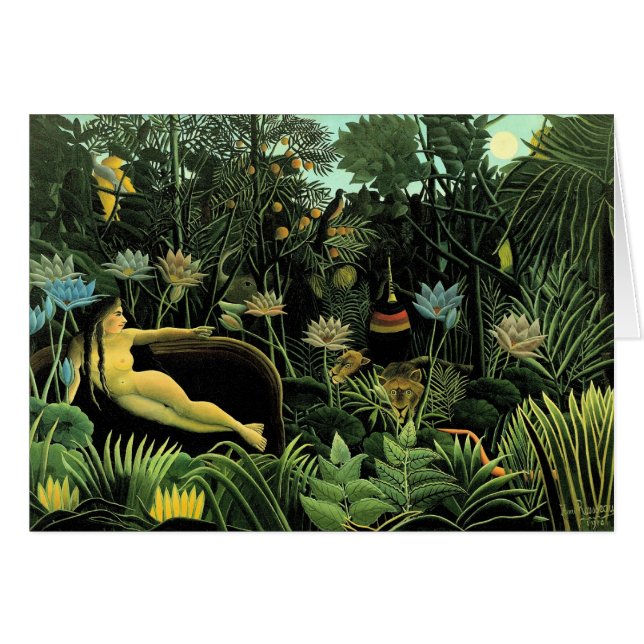 Cartão O ideal de Henri Rousseau (1910) (Frente Horizontal)