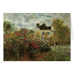 Cartão O Jardim de Monet em Argenteuil de Claude Monet
