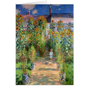 Cartão O jardim do artista em Vetheuil, Claude Monet