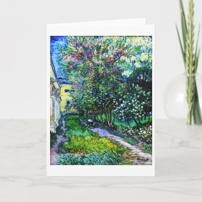 Cartão O Jardim do Asilo em Santo-Rémy, Van Gogh (Frente)