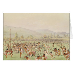 Cartão O jogo de bola indiano, c.1832