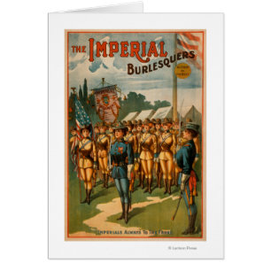 Cartão O jogo fêmea imperial dos soldados de Burlesquers