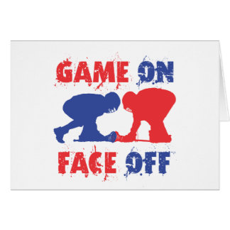 Cartão O jogo sobre, enfrenta fora