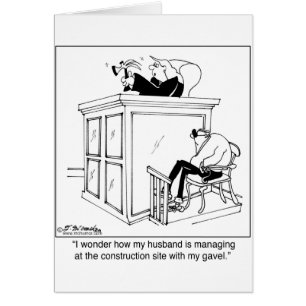 Cartão O juiz usa um martelo, não um Gavel