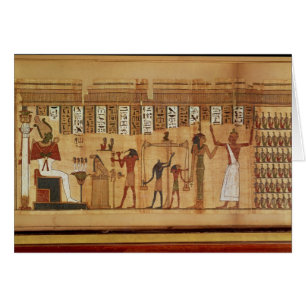 Cartão O julgamento de Osiris, detalhe