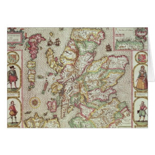 Cartão O Kingdome de Scotland, gravado por Jodocus