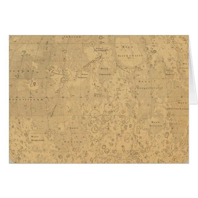 Cartão O lado visível do mapa da superfície da lua (Frente Horizontal)