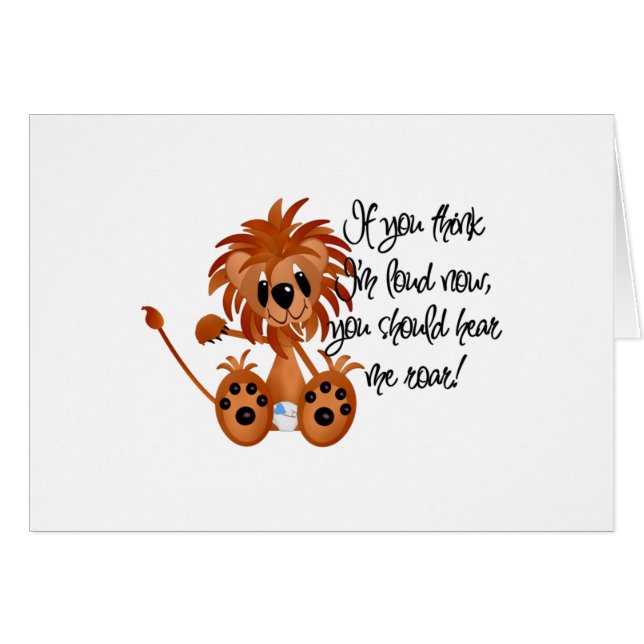 Cartão O leão do bebê ouve-me rujir o camiseta e os (Frente Horizontal)