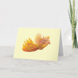 Cartão O lendário pássaro Phoenix Vanilla Amarelo