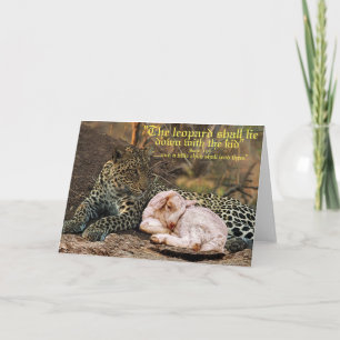 Cartão O leopardo deve deitar-se com o borrego-Isaiah 11