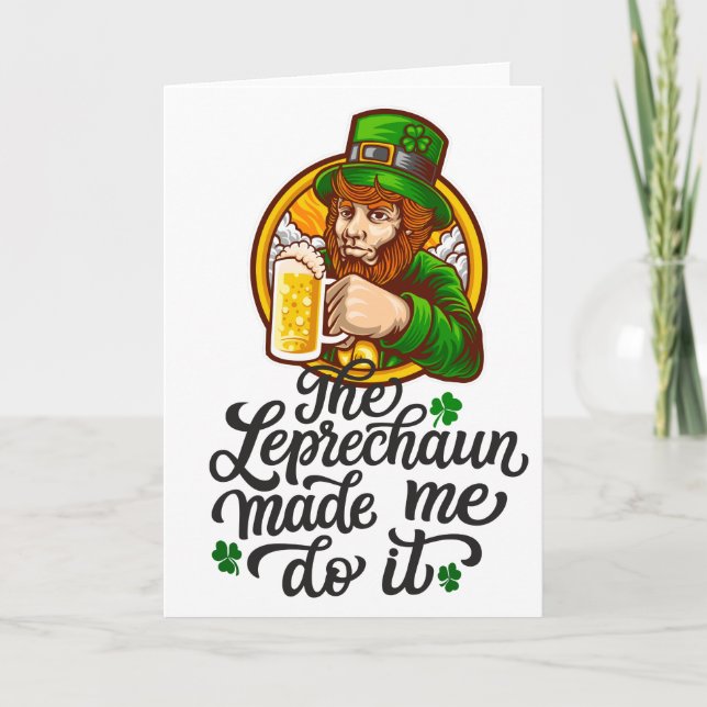 Cartão O Leprechaun Me Fez Fazer Isso (Frente)