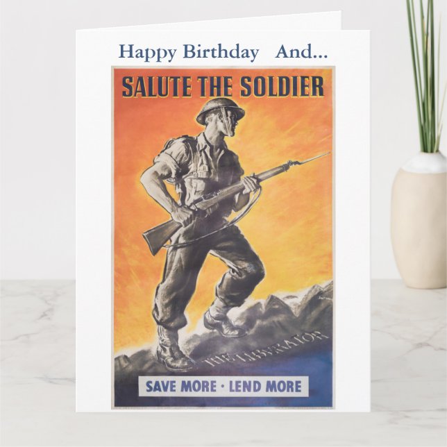 Cartão O Libertador. Reimpressão de cartaz britânico da é (Frente)