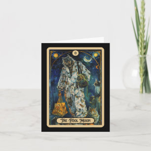 Cartão O Lobisomem da Lua tola (o tolo) Halloween Tarot
