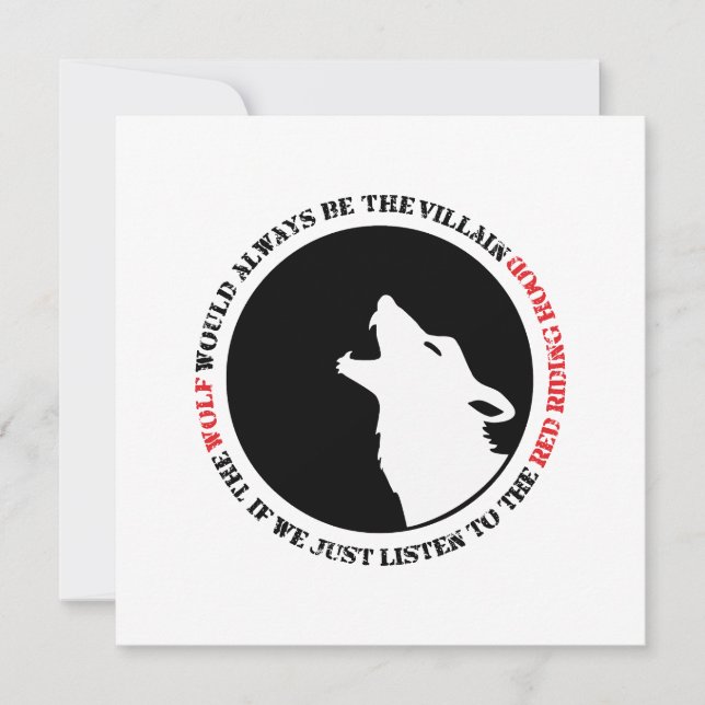 Cartão O lobo seria sempre o vilão (Frente)