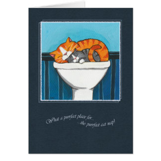 Cartão O lugar de Purrfect para uma sesta do gato -