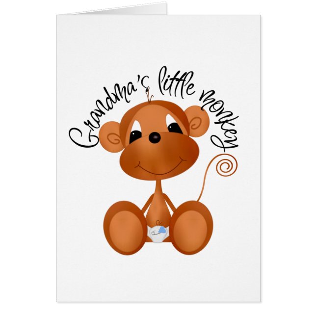 Cartão O macaco pequeno da avó - camiseta e presentes do (Frente)
