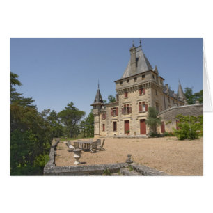 Cartão O magnífico Chateau de Pressac e o jardim