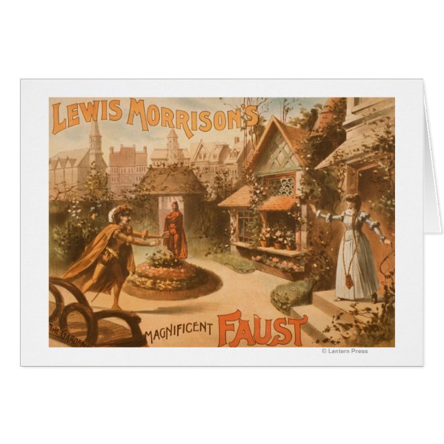 Cartão O Magnífico Teatro Fausto de Lewis Morrison (Frente Horizontal)