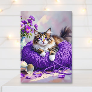 Cartão O Mais Doce Poema de Gato Temático Pensando em Voc