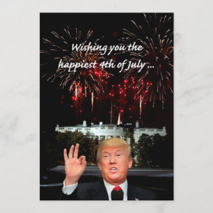 Cartão o mais feliz 4 de julho de Donald Trump
