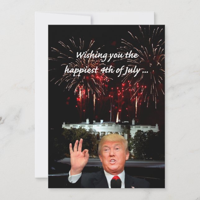 Cartão o mais feliz 4 de julho de Donald Trump (Frente)