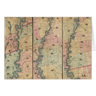 Cartão O mapa do Lloyd do Rio Lower Mississippi