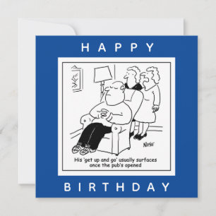 Cartão O Marido Levanta-Se E Vai Quando Pub Abre Cartoon