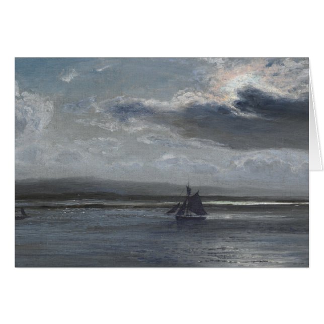 Cartão O Mawr de Traeth, luar (Frente Horizontal)