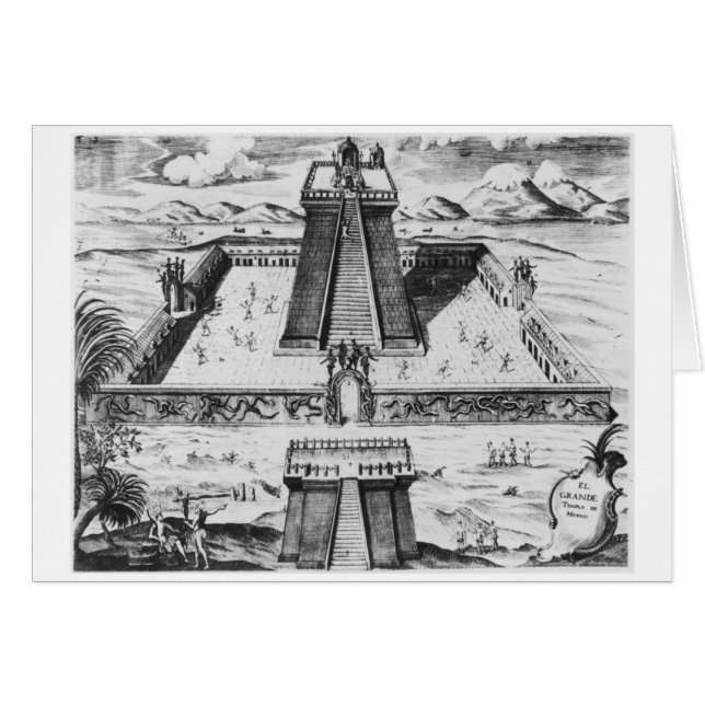 Cartão O Mayor de Templo em Tenochtitlan (Frente Horizontal)