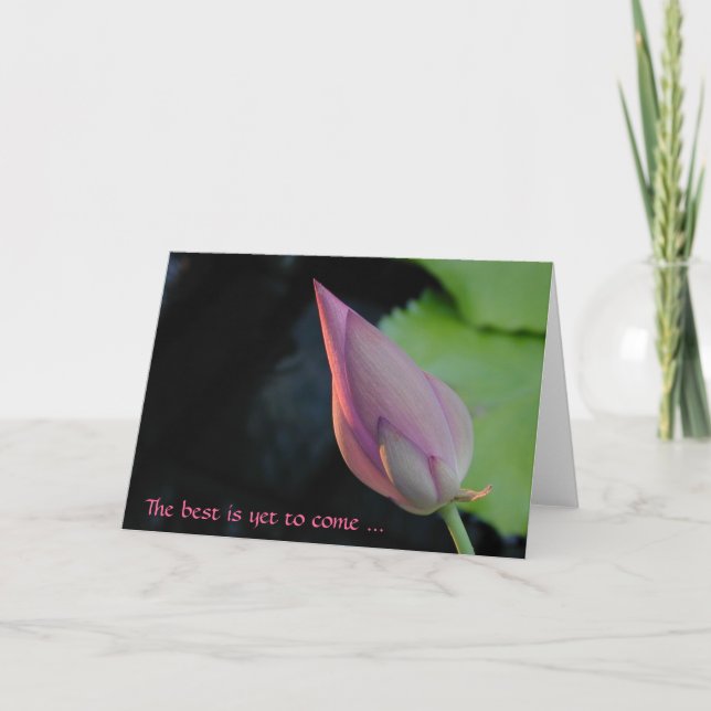 Cartão O melhor ainda está para vir - lótus (Frente)